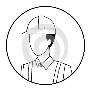 Constructionworker Jobs and professions avatar in black and white