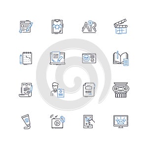 Constructive hypothesis line icons collection. Innovation, Creativity, Inference, Hypothesis, Proposition, Insight photo