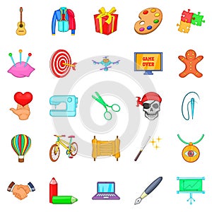 Constructive icons set, cartoon style