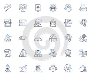 Constructive line icons collection. Positive, Productive, Growth, Development, Building, Helpful, Supportive vector and