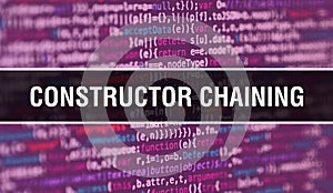 Constructor chaining with Abstract Technology Binary code Background.Digital binary data and Secure Data Concept. Software