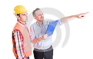 Constrution site inspector and builder or contractor