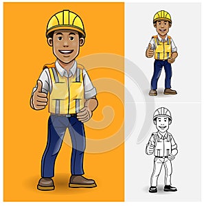 Constuction worker mascot