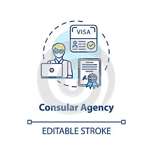 Consular agency concept icon