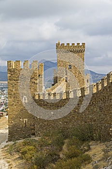 Consular castle in the Genoese fortress in Sudak, Crimea.