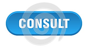 consult button. rounded sign on white background