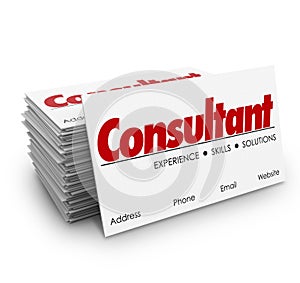 Consultant Business Cards Expertise Knowledge Skills Hiring Prof