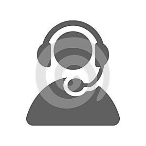 Consultant, customer support icon. Gray vector graphics