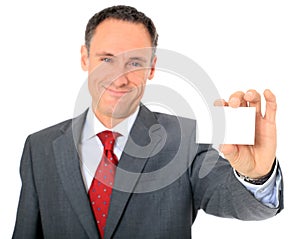 Consultant holding business card photo