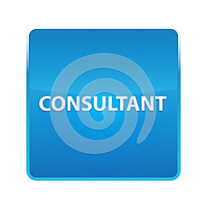 Consultant shiny blue square button