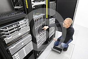 It consultant monitors servers in datacenter