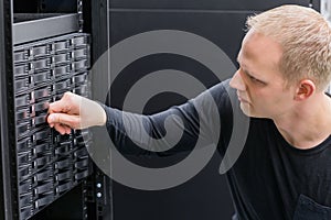 IT Consultant working with SAN hard drive