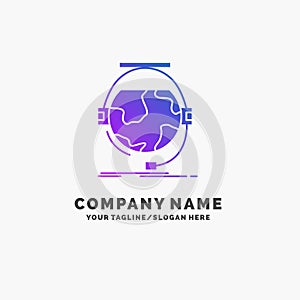 consultation, education, online, e learning, support Purple Business Logo Template. Place for Tagline