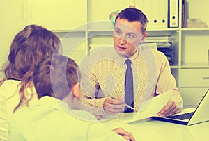 Consultation with school headmaster photo