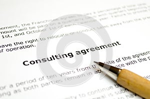 Consulting agreement with wooden pen