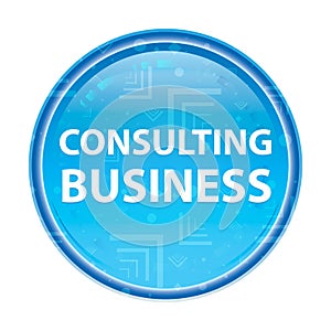 Consulting Business floral blue round button