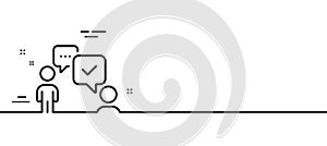 Consulting business line icon. Discussion or consultation sign. Minimal line pattern banner. Vector