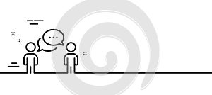 Consulting business line icon. Discussion or consultation sign. Minimal line pattern banner. Vector