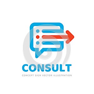 Consulting - concept business logo template vector illustration. Message creative sign. Dialogue chat talking icon. Social media s