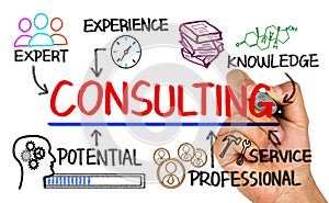 Consulting concept chart with business elements