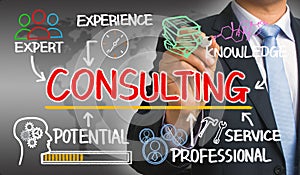 Consulting concept chart with business elements