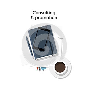 Consulting - flat design illustration