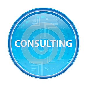 Consulting floral blue round button