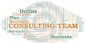 Consulting Team typography vector word cloud.