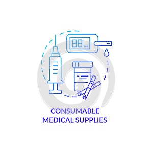 Consumable medical supplies concept icon. photo