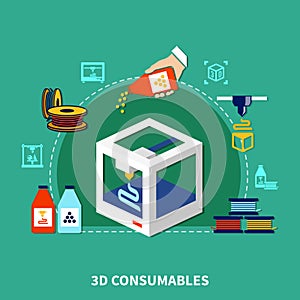 Consumables For 3d Printing Design Concept photo
