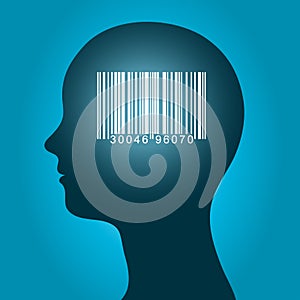 Consumer barcode in a female head