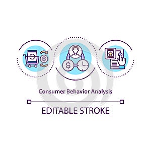 Consumer behavior analysis concept icon
