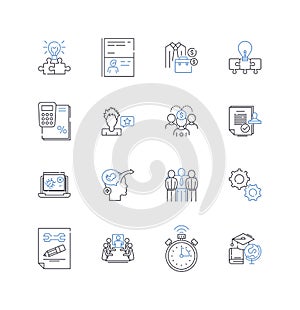 Consumer Behavior line icons collection. Choices, Motivations, Preferences, Attitudes, Perceptions, Influences, Culture