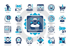 Consumer Behavior solid icon set