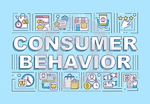 Consumer behavior word concepts banner