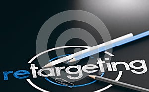 Consumer behavioral retargeting. Marketing concept