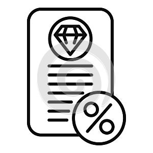 Consumer collateral paper icon outline vector. Finance banking