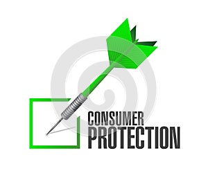 consumer protection dart check mark illustration