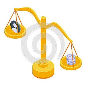 Consumer rights balance icon, isometric style