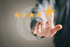 Consumers point to stars for the best satisfaction rating based on the store's service experience