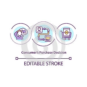 Consumers purchase decision concept icon