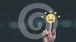 consumers rate their satisfaction 5 stars ,Customer Experience Survey Concepts for Services and Products and Customer Engagement ,