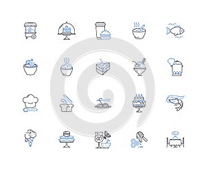 Consuming line icons collection. Consumption, Purchasing, Acquiring, Buying, Investing, Consumable, Digesting vector and