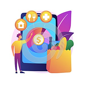 Consumption expenditure abstract concept vector illustration. photo