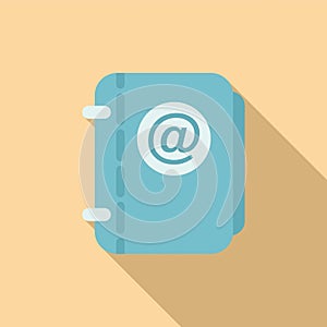 Contact book icon flat vector. Web interface