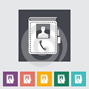Contact book single flat icon.