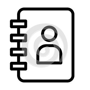 contact book Vector Thick Line Icon For Personal And Commercial Use