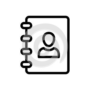 Contact book vector thin line  icon