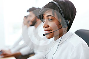 Contact Center Operator Consulting Client On Hotline