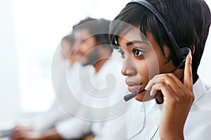 Contact Center Operator Consulting Client On Hotline